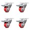Service Caster 3 Inch Red Polyurethane Swivel Top Plate Caster Set with Total Lock Brake SCC SCC-TTL20S314-PPUB-RED-4 - alternate 1